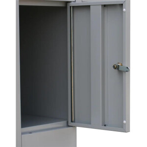 ClassiX Schließfachschrank, 1 Abteil à 3 Fächer, H 1800 x B 310 x T 500 mm, lichtgrau