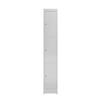 ClassiX Schließfachschrank, 1 Abteil à 3 Fächer, H 1800 x B 310 x T 500 mm, lichtgrau