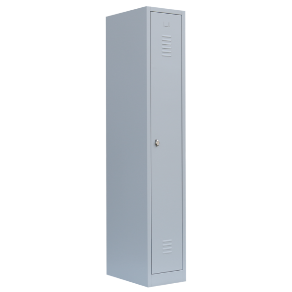 Garderobenspind, 1 Abteil, H 1800 x B 315 x T 500 mm, lichtgrau