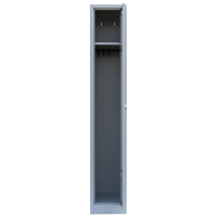 Garderobenspind, 1 Abteil, H 1800 x B 315 x T 500 mm, lichtgrau
