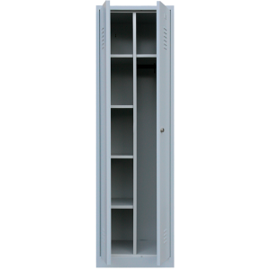 Mehrzweckspind, 2 Abteile, H 1800 x B 500 x T 500 mm, lichtgrau - KONFIGURIERBAR