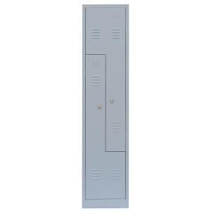 Z-Garderobenspind, 2 Abteile, H 1800 x B 415 x T 500 mm, lichtgrau - KONFIGURIERBAR