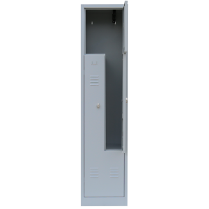 Z-Garderobenspind, 2 Abteile, H 1800 x B 415 x T 500 mm, lichtgrau - KONFIGURIERBAR