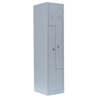 Z-Garderobenspind, 2 Abteile, H 1800 x B 415 x T 500 mm, lichtgrau - KONFIGURIERBAR