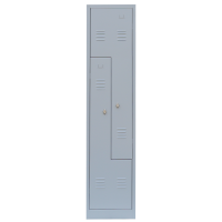 Z-Garderobenspind, 2 Abteile, H 1800 x B 415 x T 500 mm, lichtgrau - KONFIGURIERBAR