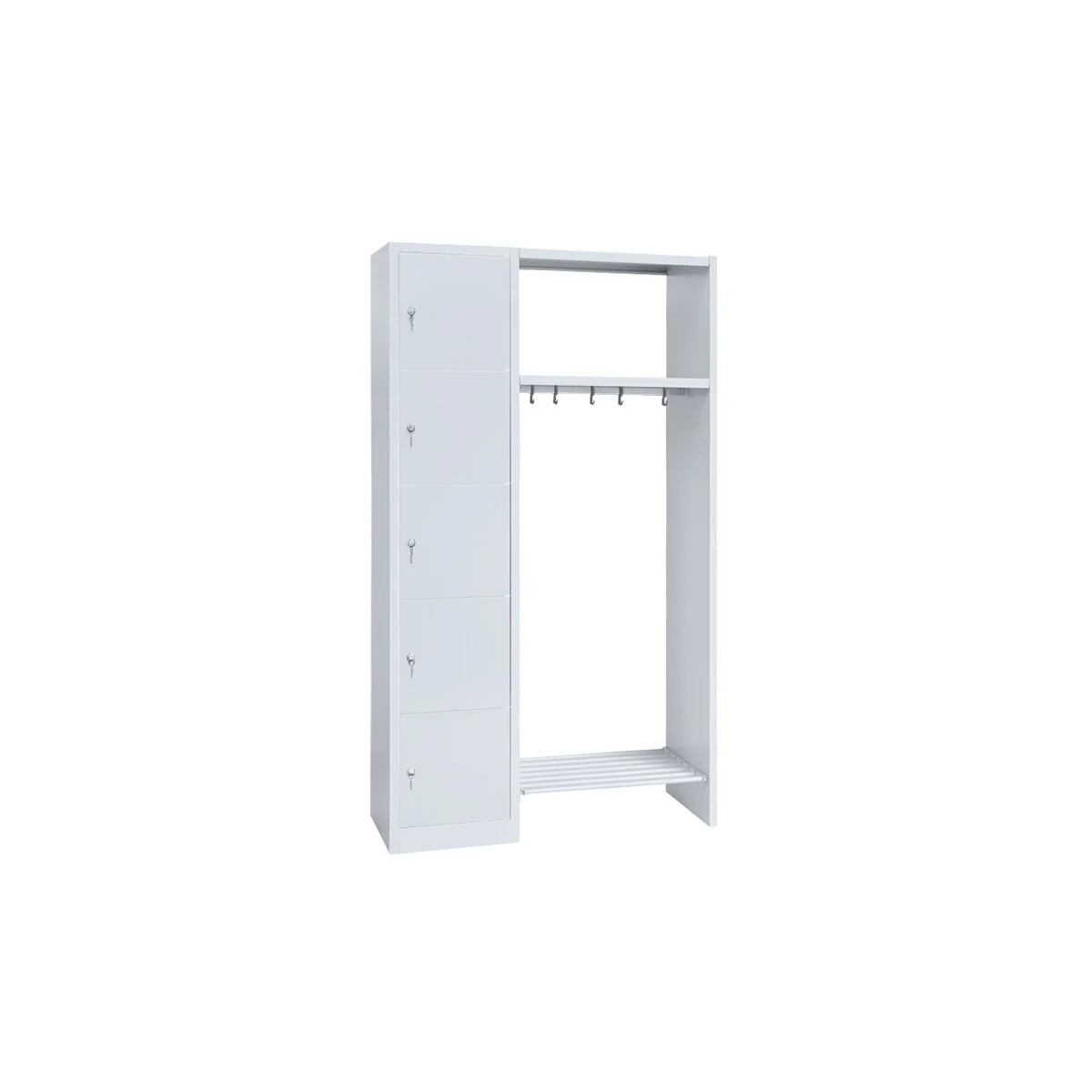 Garderobe, 1 Abteil links, 5 Fächer, H 1800 x B 1115 x 
