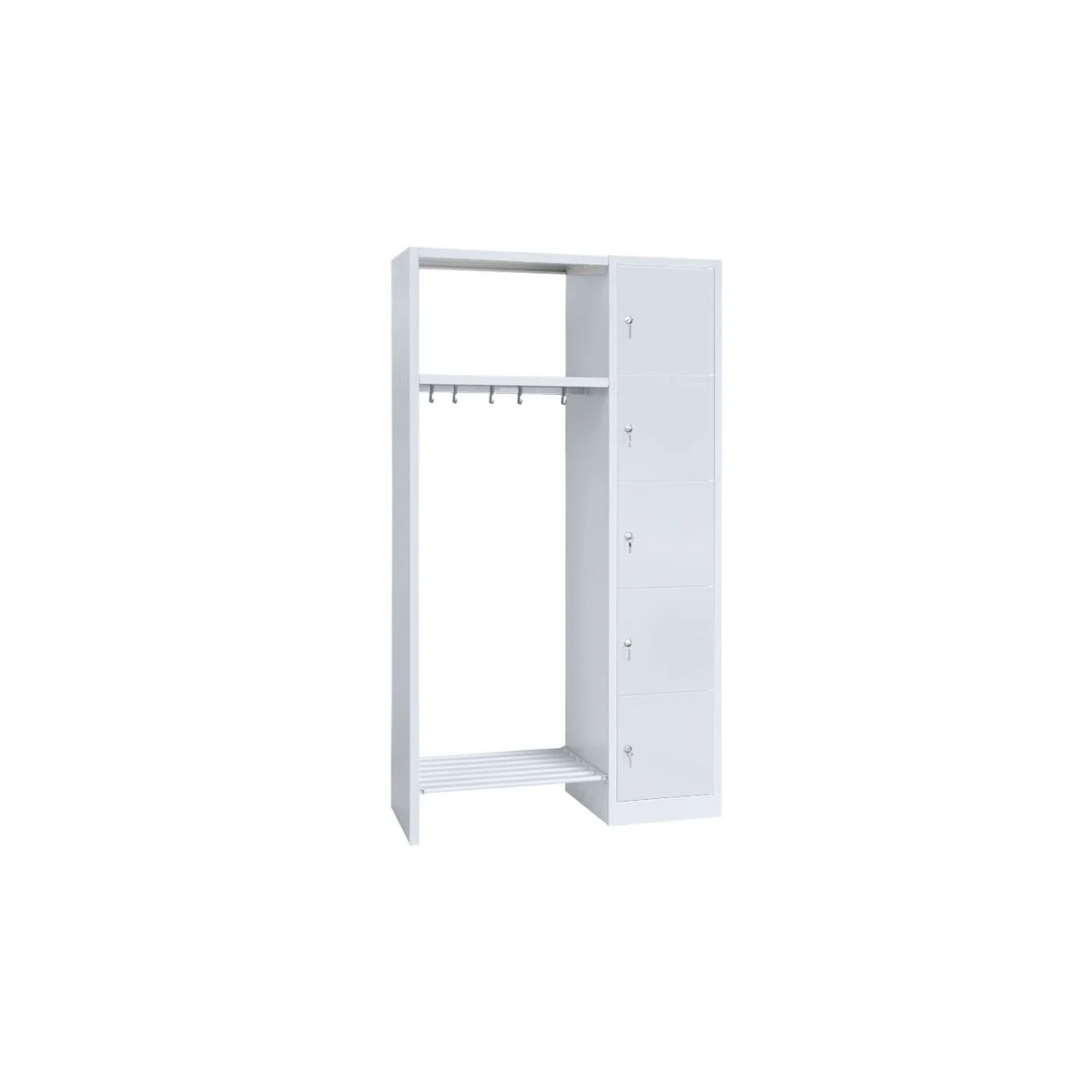 Garderobe, 1 Abteil rechts, 5 Fächer, H 1800 x B 1115 x