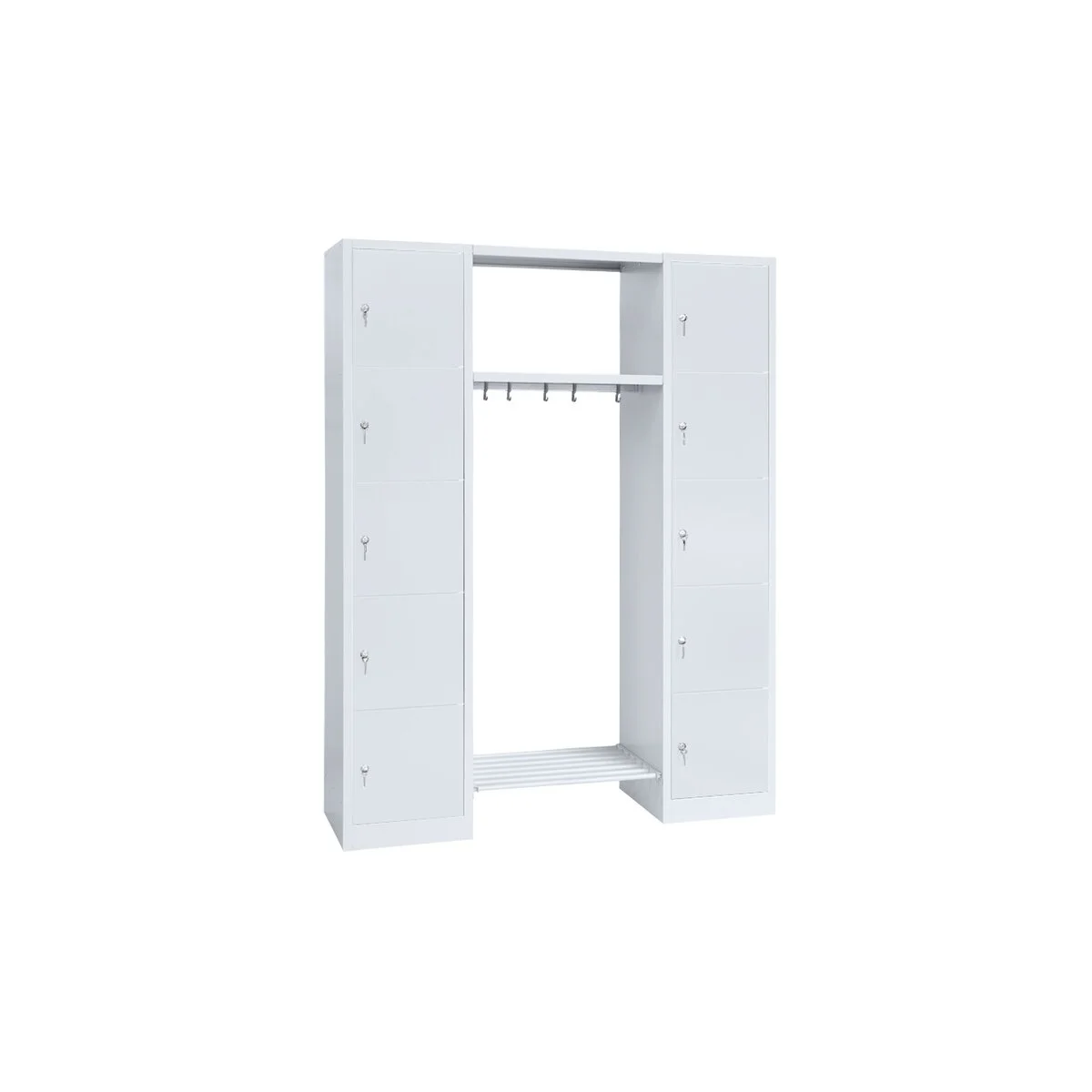 Garderobe, 2 Abteile, je 5 Fächer rechts/links, H 1800 