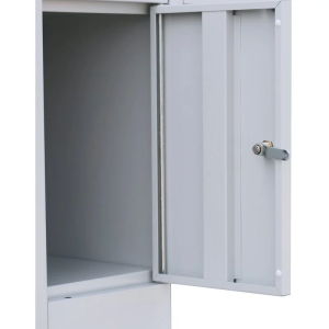 Garderobe, 2 Abteile links, 1 Abteil rechts, je 5 Fächer, H 1800 x B 1915 x T 500 mm, lichtgrau - KONFIGURIERBAR