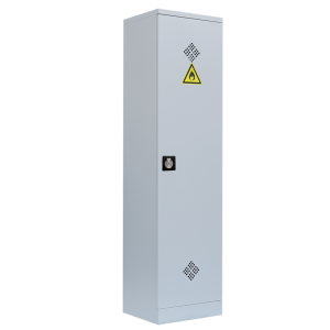 Umweltschrank, 1 Tür, 4 Wannenböden, H 1950 x B 500 x T 422 mm, lichtgrau - KONFIGURIERBAR