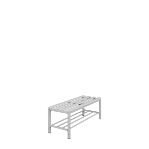 Sitzbank mit Schuhrost, 400 x 1000 x 400 mm, lichtgrau - KONFIGURIERBAR