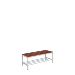 Sitzbank mit Schuhrost, 400 x 1000 x 400 mm, lichtgrau/buche - KONFIGURIERBAR