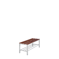 Sitzbank mit Schuhrost, 400 x 1000 x 400 mm, lichtgrau/buche - KONFIGURIERBAR