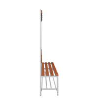 Einseitige Sitzbankgarderobe mit Schuhrost, 400/1825 x 1200 x 400 mm, lichtgrau/buche - KONFIGURIERBAR