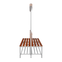 Doppelseitige Sitzbankgarderobe mit Schuhrost, 400/1825 x 1200 x 800 mm, lichtgrau/buche - KONFIGURIERBAR