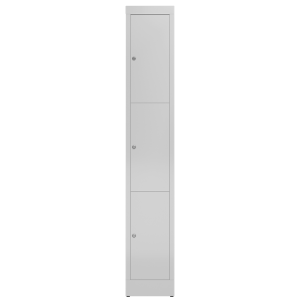 ClassiX Schließfachschrank, 1 Abteil à 3 Fächer, H 1800 x B 310 x T 500 mm, lichtgrau - KONFIGURIERBAR