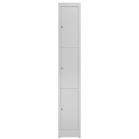 ClassiX Schließfachschrank, 1 Abteil à 3 Fächer, H 1800 x B 310 x T 500 mm, lichtgrau - KONFIGURIERBAR