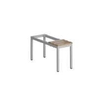 ClassiX Sitzbankuntergestell, Sitzauflagen buche, 420 x 310 x 800 mm, lichtgrau - KONFIGURIERBAR