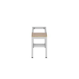 ClassiX Sitzbankuntergestell mit Schuhrost, Sitzauflagen buche, 420 x 310 x 800 mm, lichtgrau - KONFIGURIERBAR