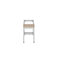 ClassiX Sitzbankuntergestell mit Schuhrost, Sitzauflagen buche, 420 x 310 x 800 mm, lichtgrau - KONFIGURIERBAR